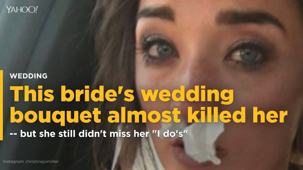 54K views · 53 reactions | This bride's wedding bouquet almost killed her - but she still went with the ceremony: http://bit.ly/2zDpJEk | Yahoo Canada