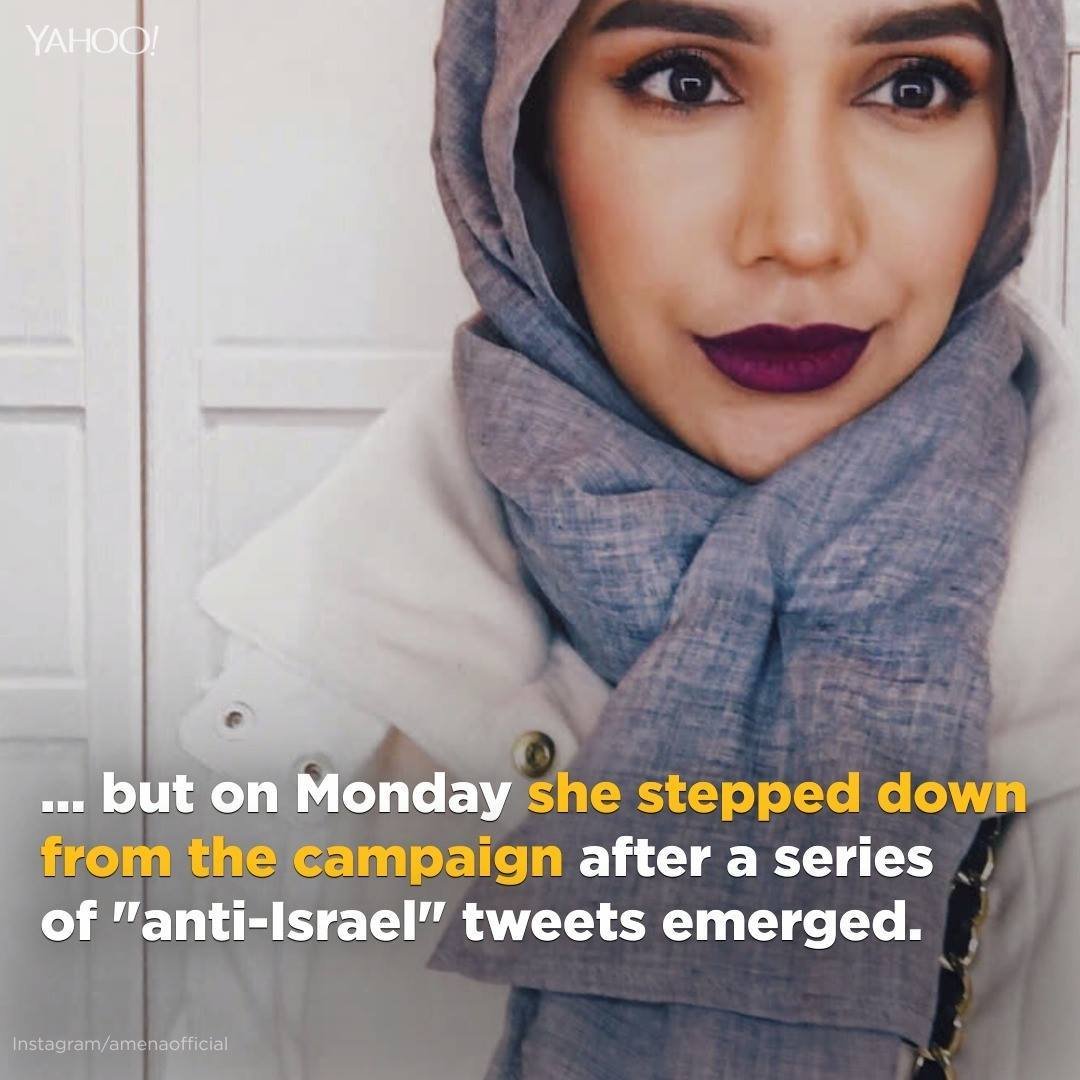 70K views · 433 reactions | Amena Khan, the first hijab-wearing model to appear in a L'Oréal USA campaign, has resigned after a series of "anti-Israel" tweets emerged: http://bit.ly/2E2Wbnq | Yahoo News